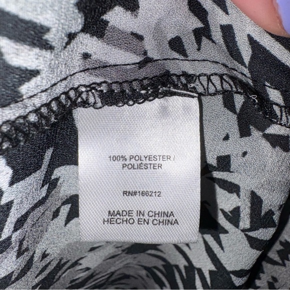 Ninety Black and Gray Tie Front Blouse - Picture 3 of 5